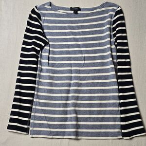 J.Crew Women’s XS Multicolor Stripe Cotton Blend‎ Stretch Top Blouse